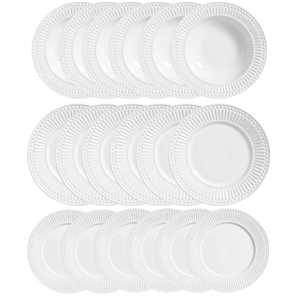 Jogo Aparelho Jantar Roma Branco Porto Brasil Kit 18 Peças