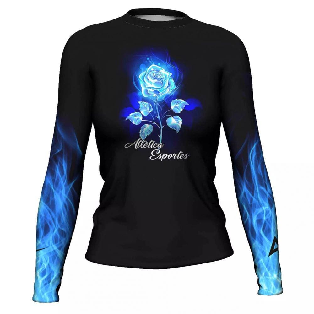 Lycra Surf Blue Flower Feminina Atlética Esportes