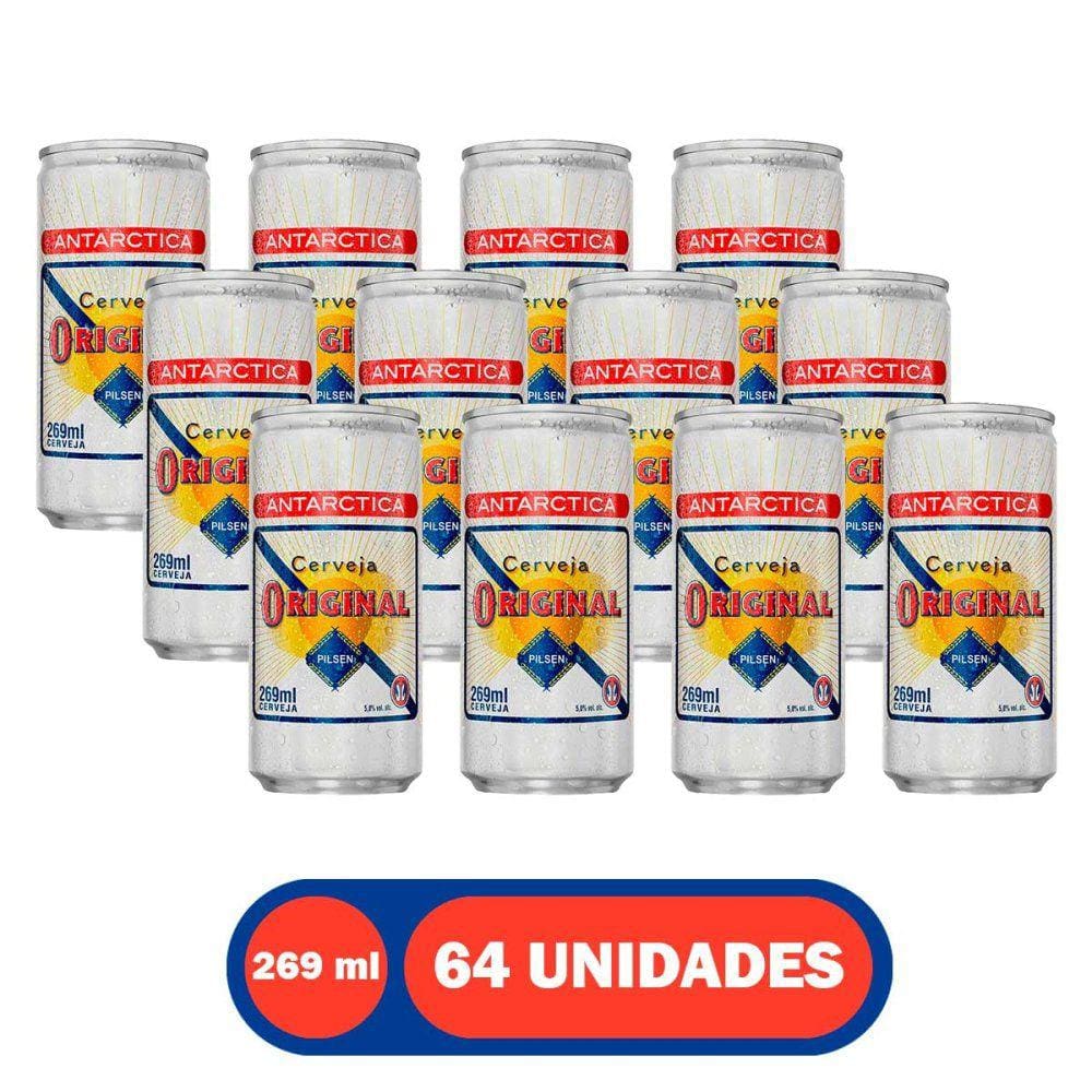 Cerveja Pilsen Lata 269ml 64 Unidades Antarctica