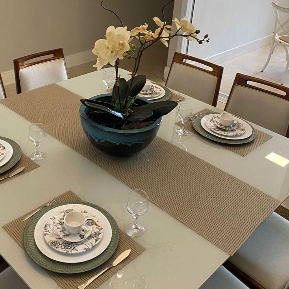 Passadeira para Mesa + Jogo Americano Mesa Posta Impermeável Limpa Fácil