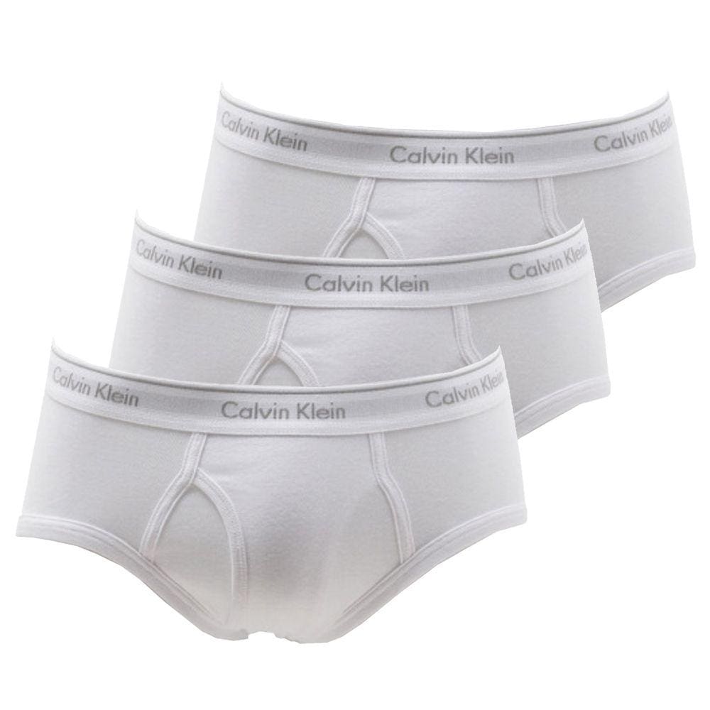 Kit c/3 Cuecas Calvin Klein Brief Cotton Rib Branca NB3999