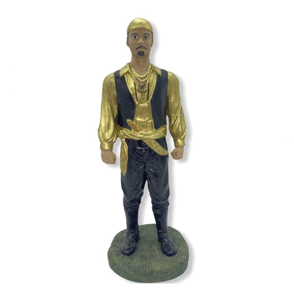 Imagem Cigano Dourado Escultura em Resina Estatua 25 Cm