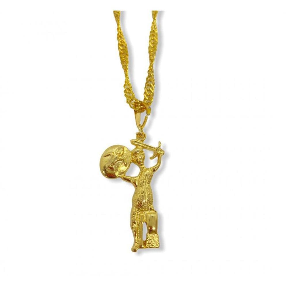 Corrente Com Pingente Oxaguiã Dourado 03,50 Cm
