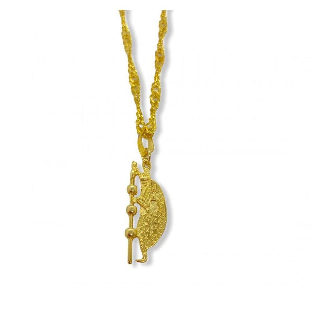 Corrente Com Pingente Omolu Dourado  03  Cm