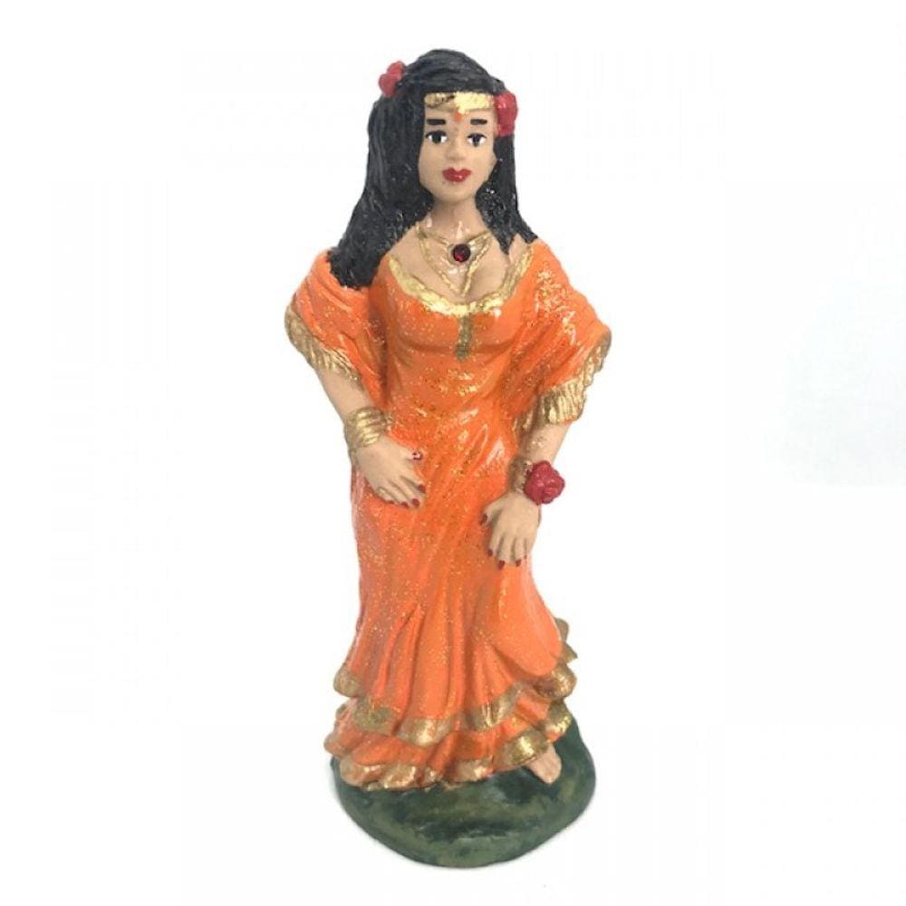 Imagem Cigana Laranja Escultura Resina Estatua 15 Cm