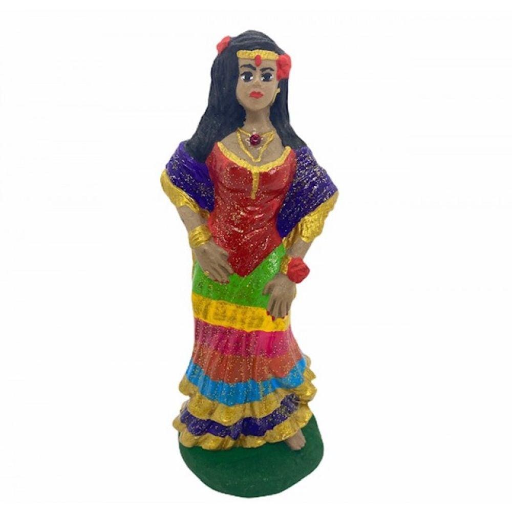 Imagem Cigana Sete Saias Colorida Resina Estatua 15 Cm