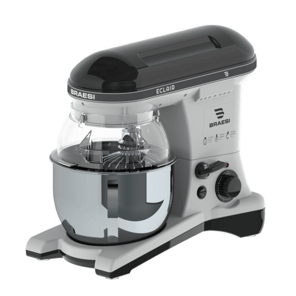Batedeira Planetária Eletrônica 5 Litros 10 Velocidades Eclair Preta Braesi BP-500 Bivolt