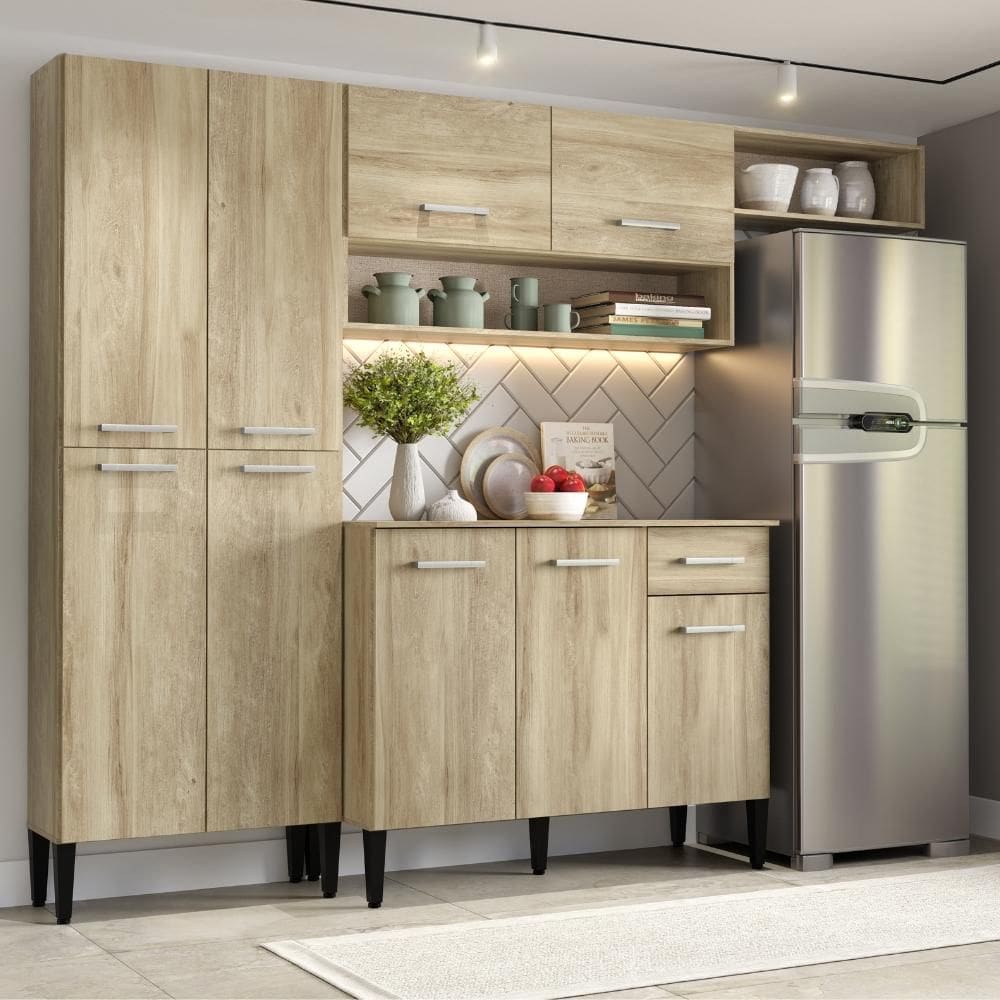 Cozinha Compacta Arizona Glam Carvalho Carraro