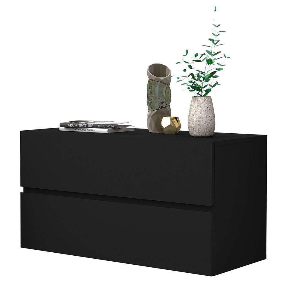 mesa de  cabeceira eros 60cm preto suspenso
