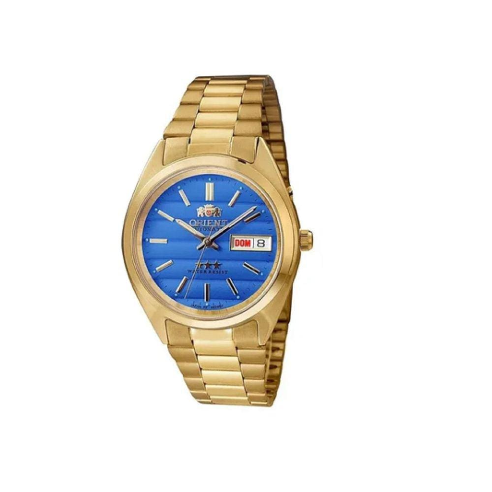 Relogio Orient Masculino Automatico Dourado E Azul 3