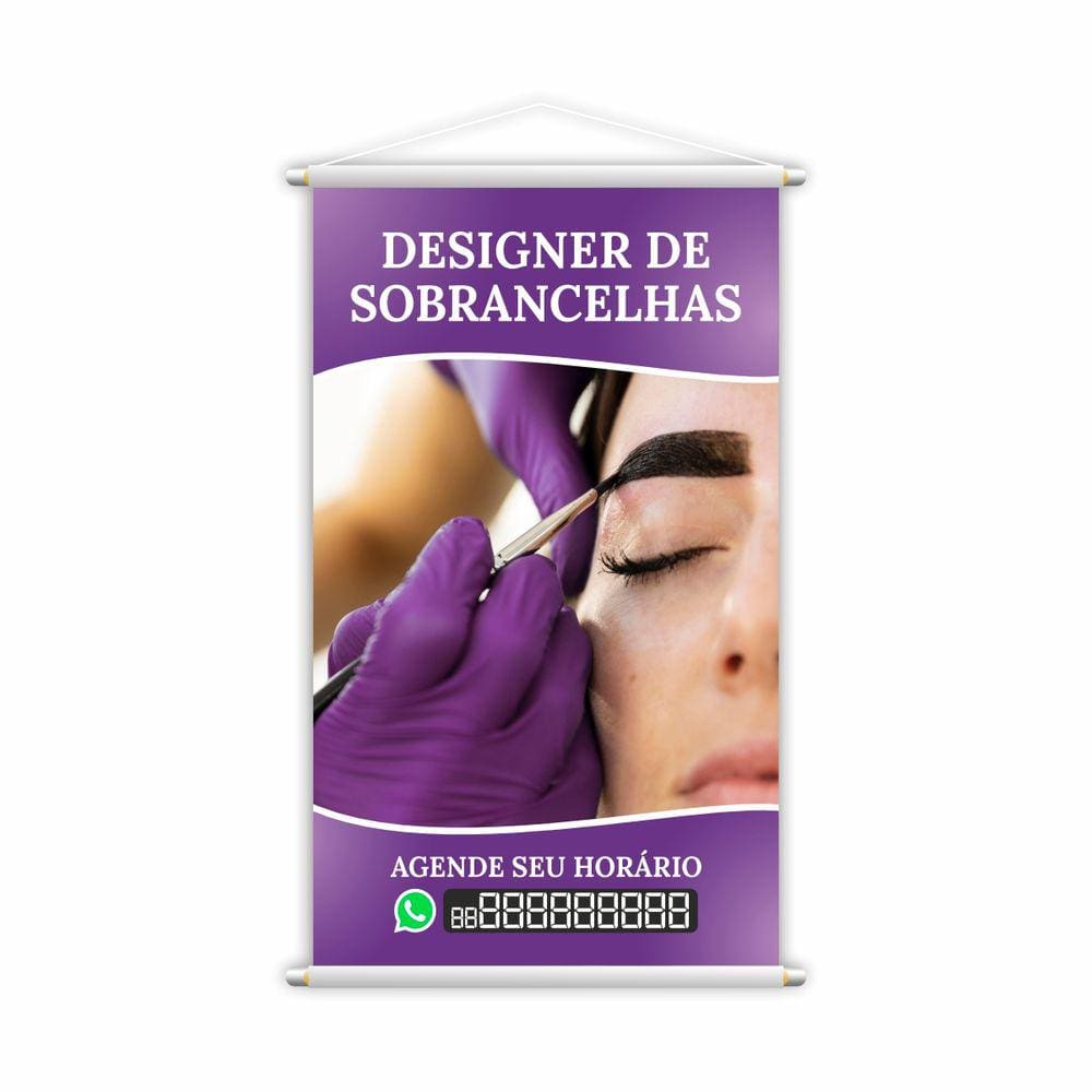 Banner Designer de Sobrancelhas Salão Contato Grande