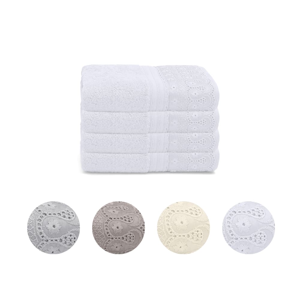 Kit Toalha De Mão Renascença Fio Egípcio Buettner 4pç Lavabo