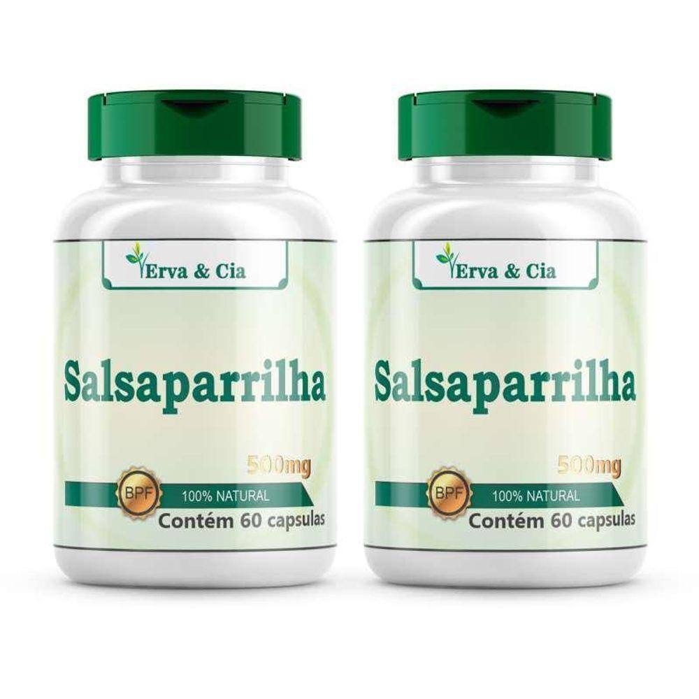 Salsaparrilha Em Cápsulas 500Mg 2 Potes Pronta