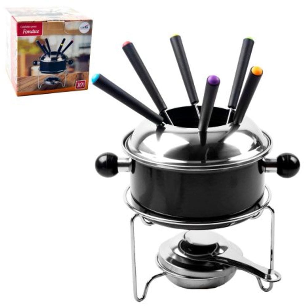 Conjunto Fondue 10 Pcs Inox 1,1L Esmaltado