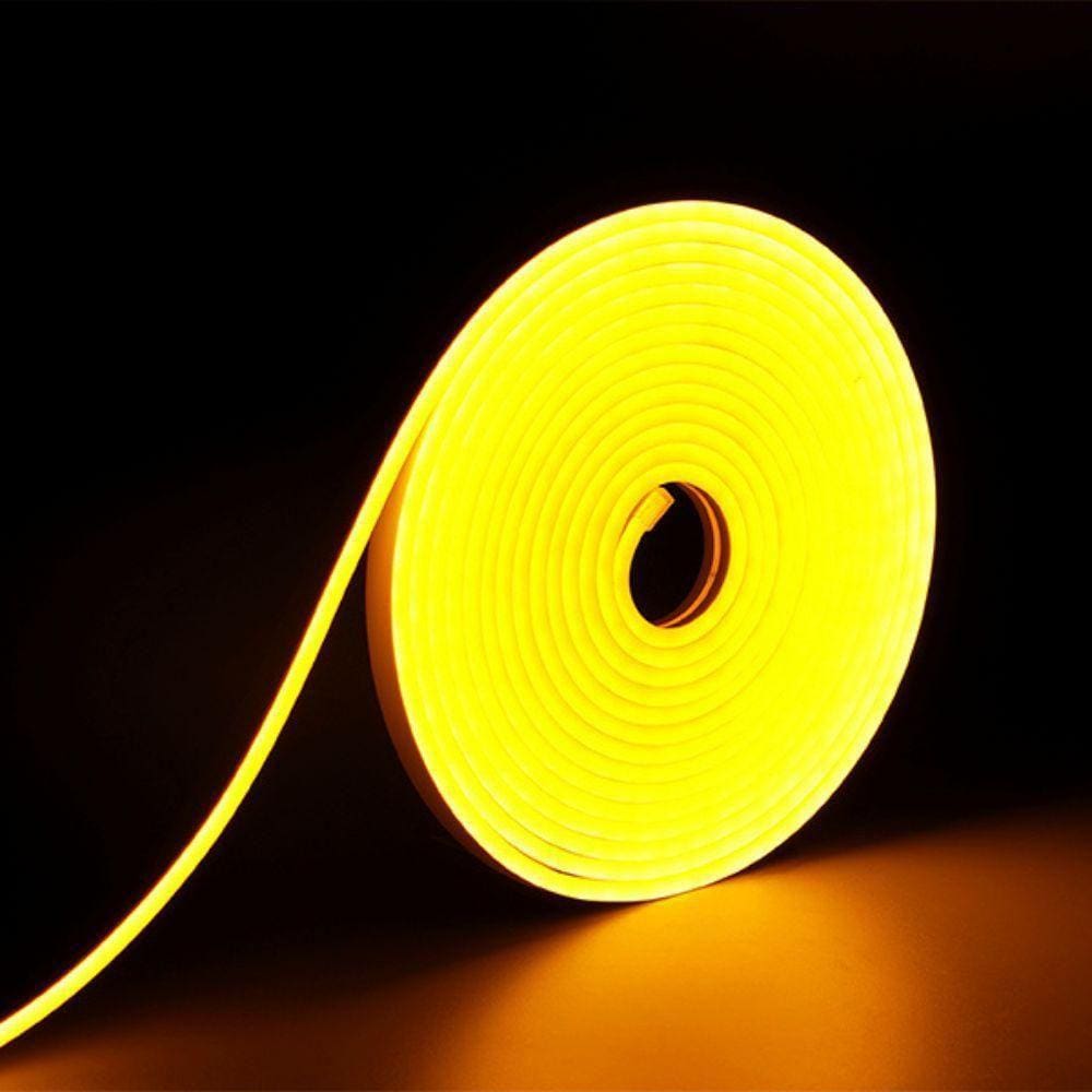 Fita De Led Neon Taschibra 8w/m Ip65 12v Cores Metro 2200k Amarelo âmbar
