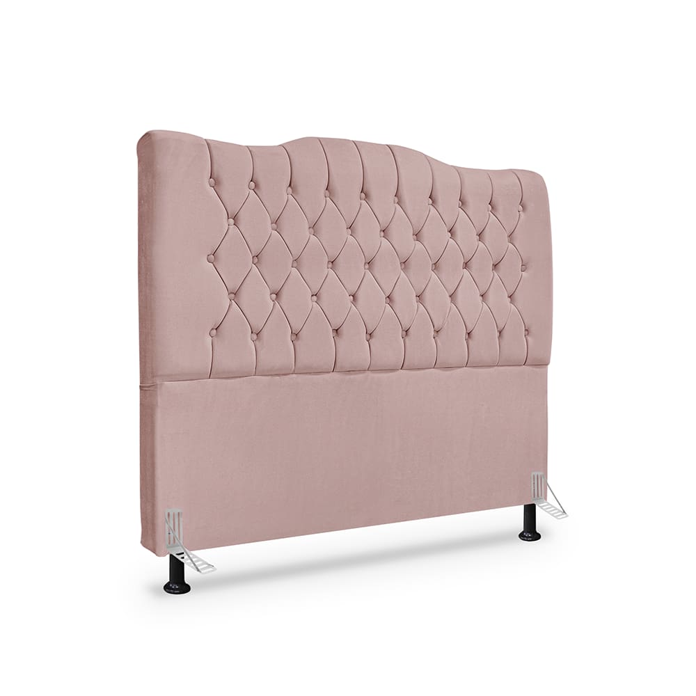 Cabeceira Queen Estofada Dunas - Veludo Rose
