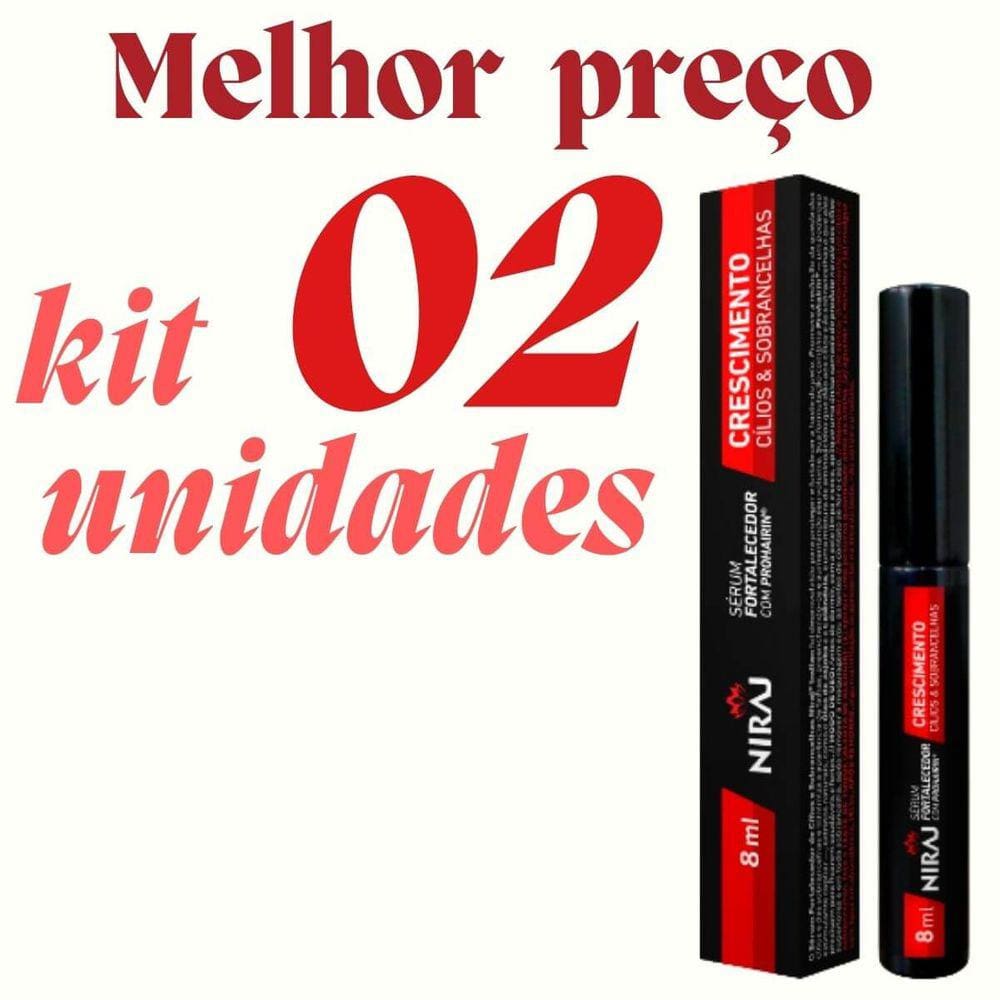kit 02 SERUM CRESCIMENTO DE CILIOS E SOBRANCELHAS 8ML NIRAJ