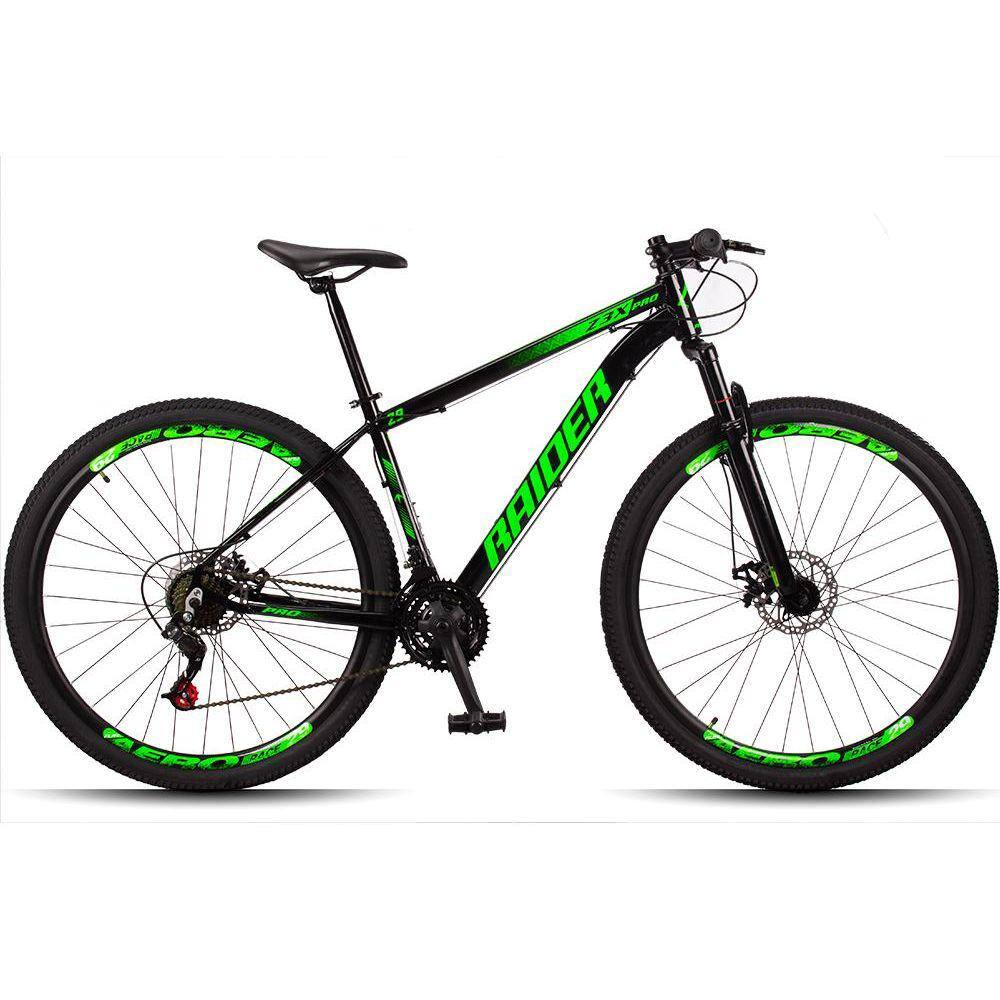 Bicicleta Raider Z3x Pro Disc M Aro 29 Susp. Dianteira 21 Marchas - Preto/verde