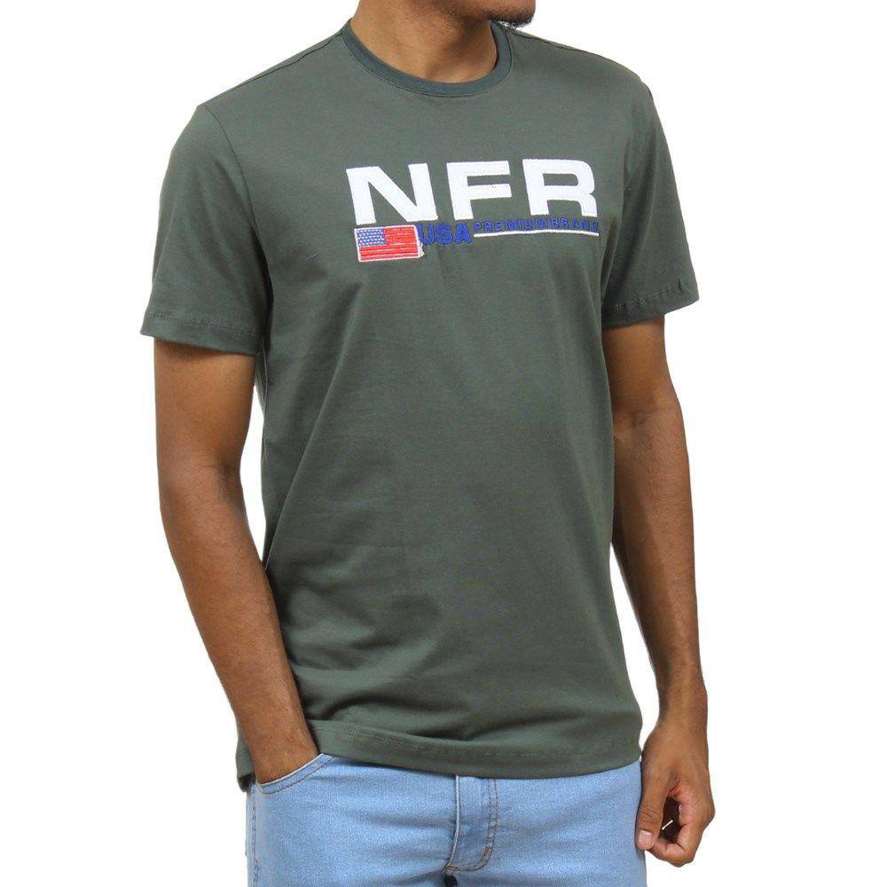 Camiseta Masculina Verde Militar NFR 33415