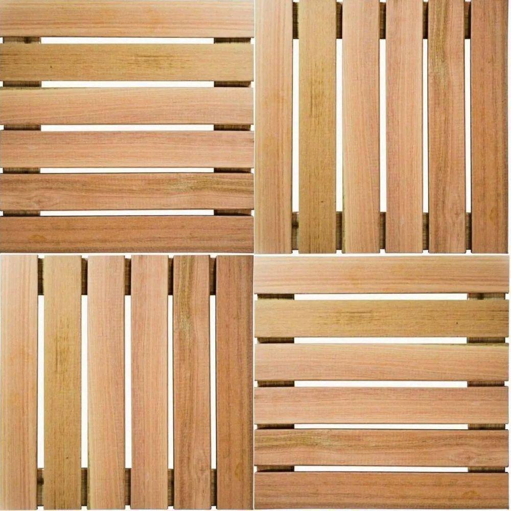 Kit Revestimento Madeira Pinus 4 Uni 50x50cm De Qualidade Para Piscina