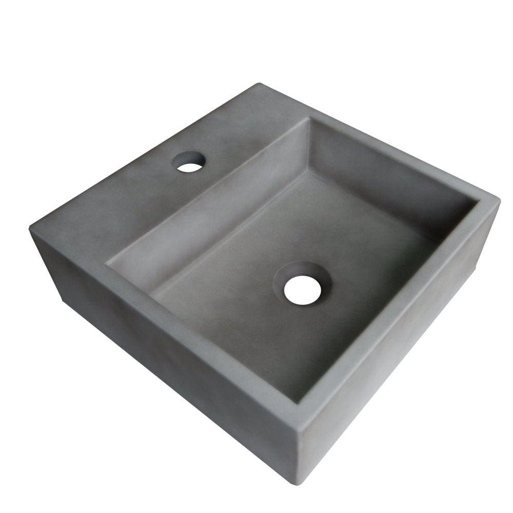 Cuba Para Banheiro com Apoio Para Torneira Topazio Newstone Venturi Concreto