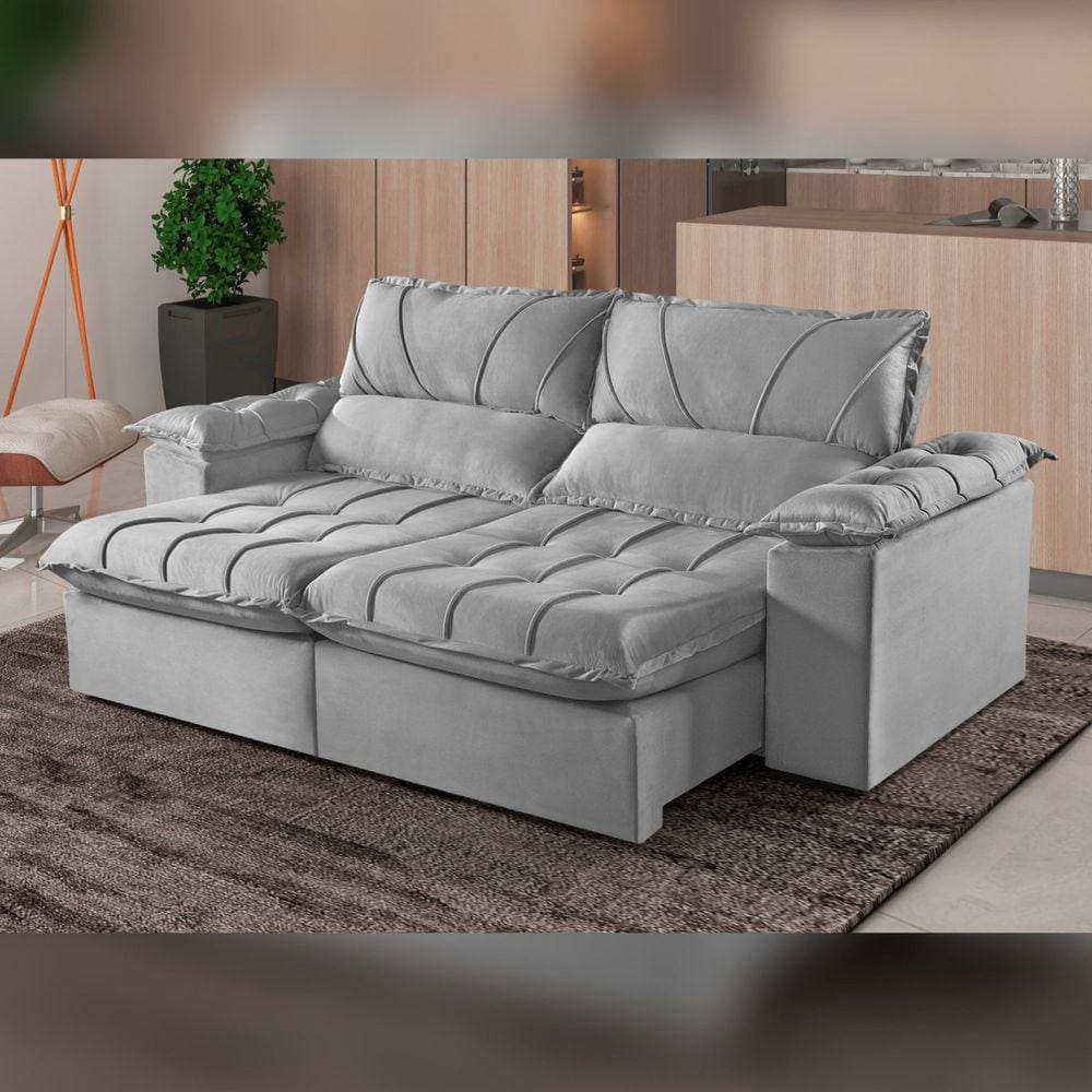 Sofá Retrátil e Reclinável 2 Lugares 290cm M178 Cinza