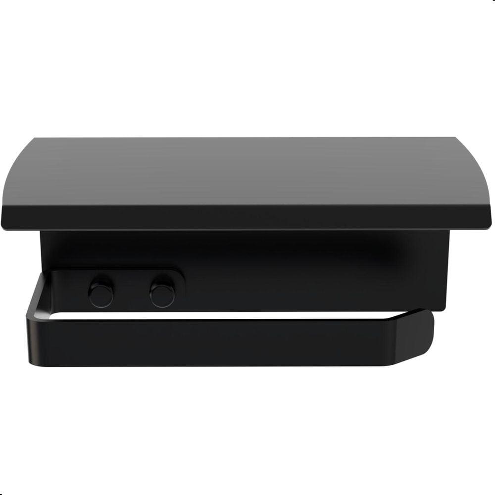 Porta Papel Higiênico de Parede Preto Com Tampa Zmt