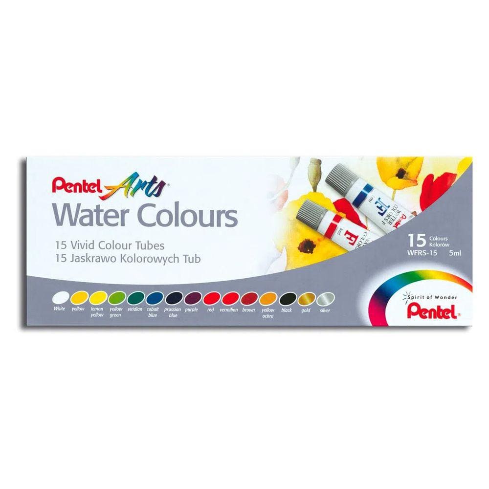 Aquarela Em Bisnaga Pentel - Estojo Com 15 Cores