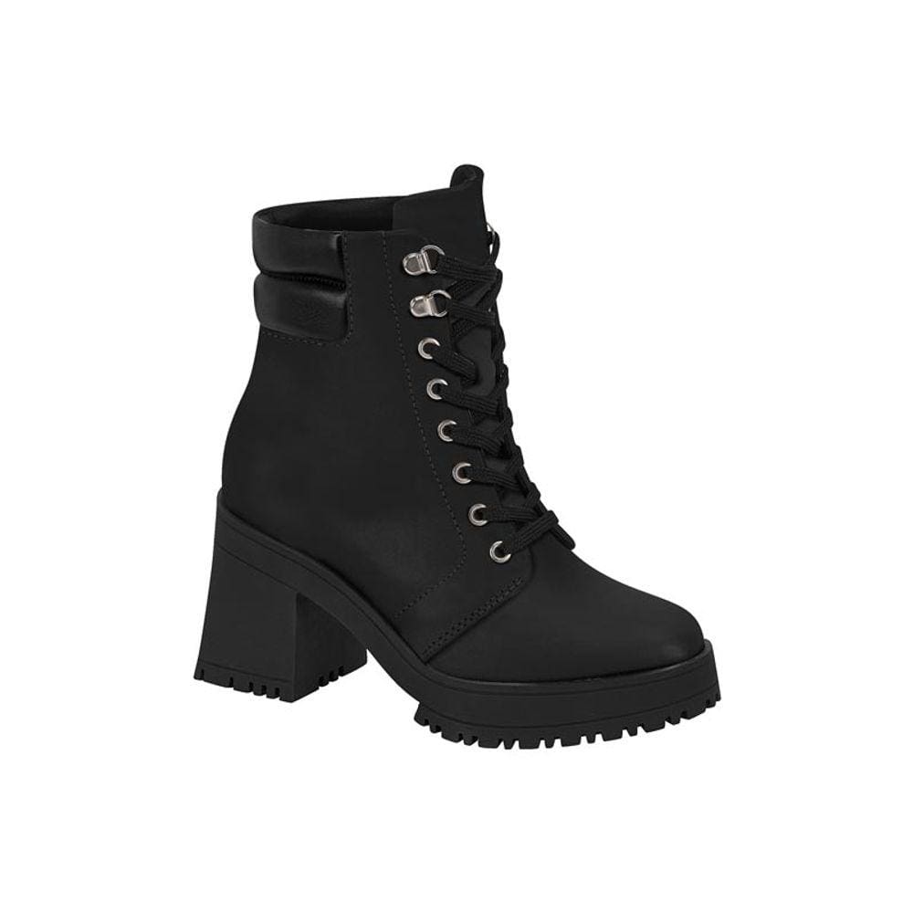 Bota Feminina Vizzano Coturno Tratorada Salto Médio Bloco Calce Fácil - 3091.102 - Lançamento