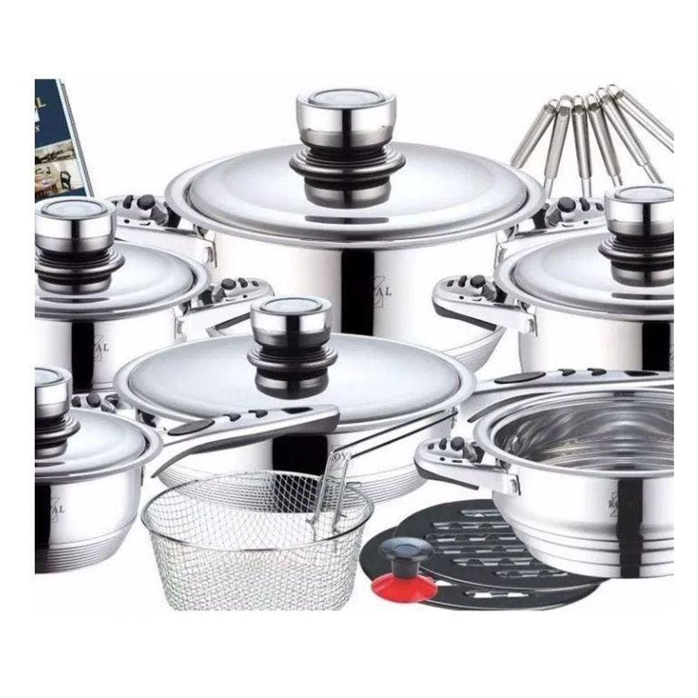 Conjunto De Panelas Aço Inox Cirúrgico Desing Alemão