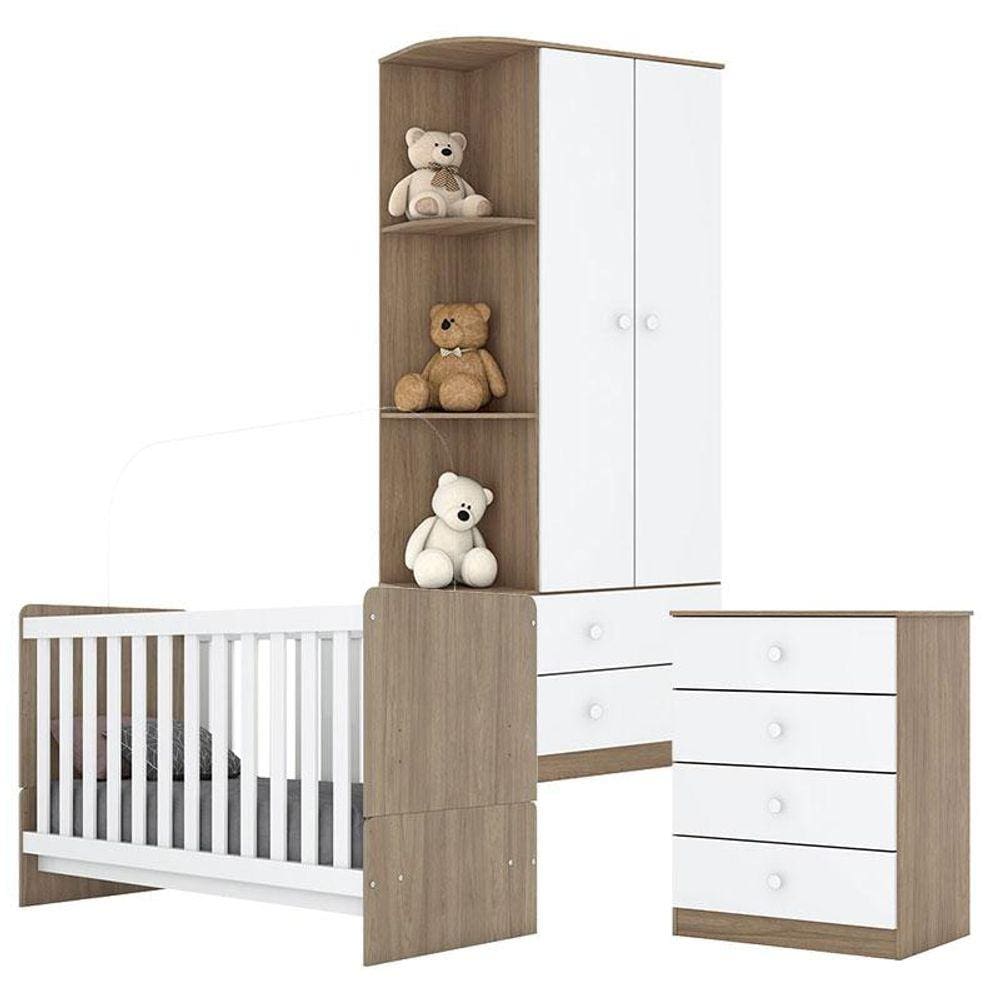 Quarto de Bebê Labirinto Rústico Branco Brilho - Henn