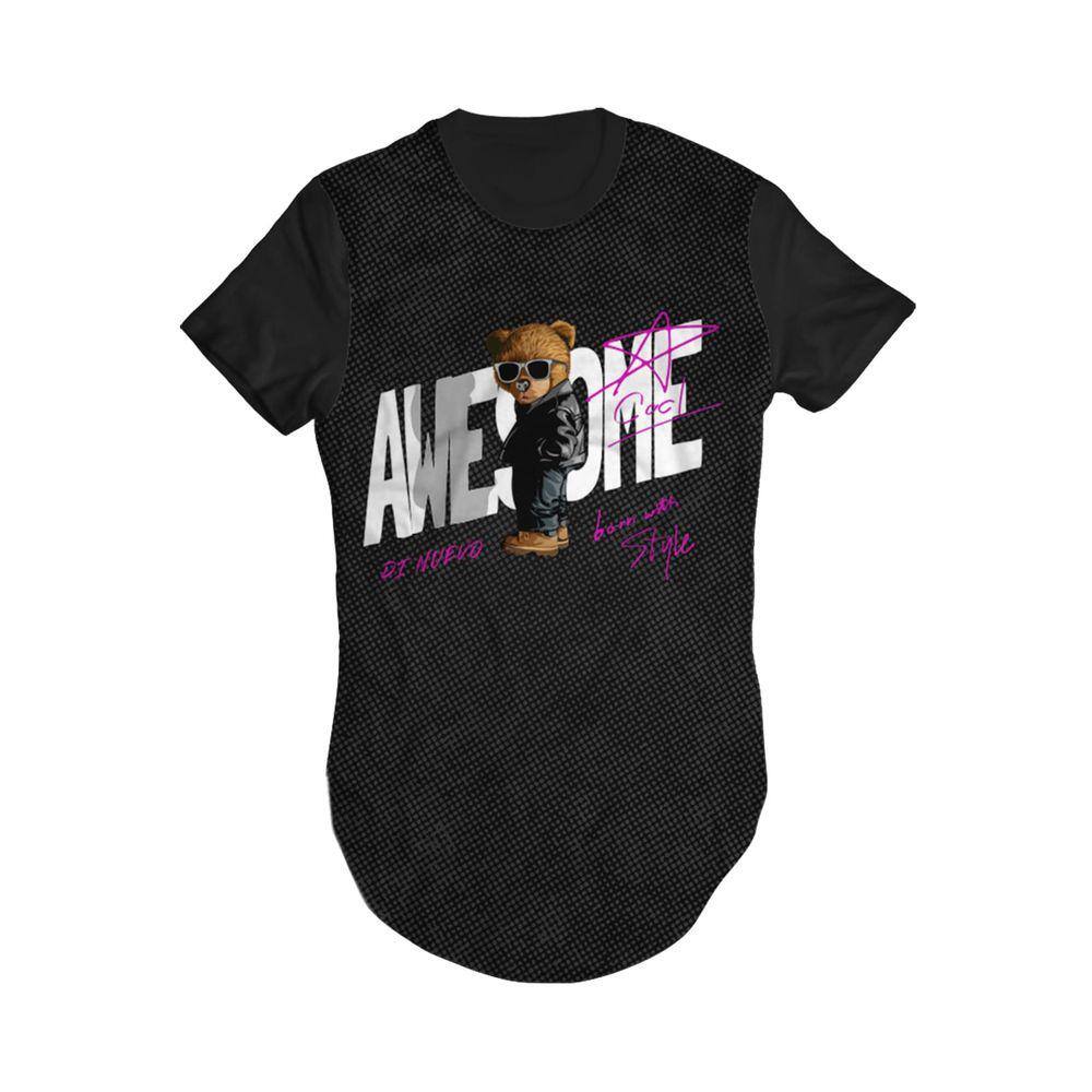 Camiseta Longline Urso Awesome Style Di Nuevo