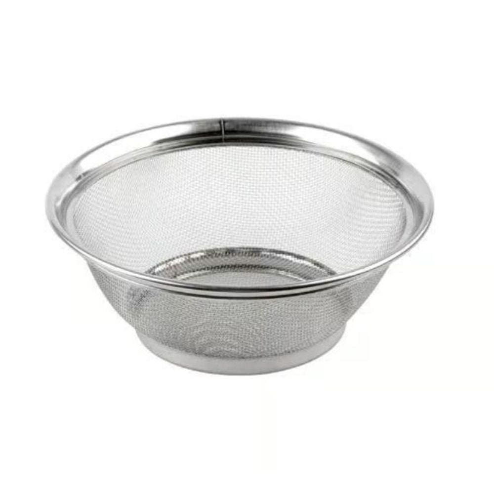 Escorredor de Alimentos 25cm em Aço Inox Cromado - Cesta Casa em Cozinha - Multiuso Peneira de Arroz Macarrão - PANAMI