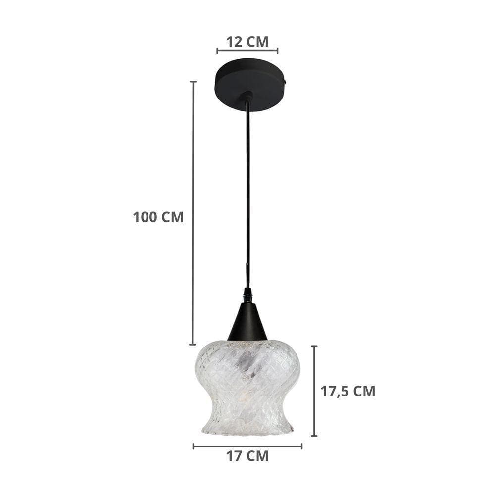 Lustre Pendente Taschibra Aisha Boreal E27 Transparente Bivolt Ouro