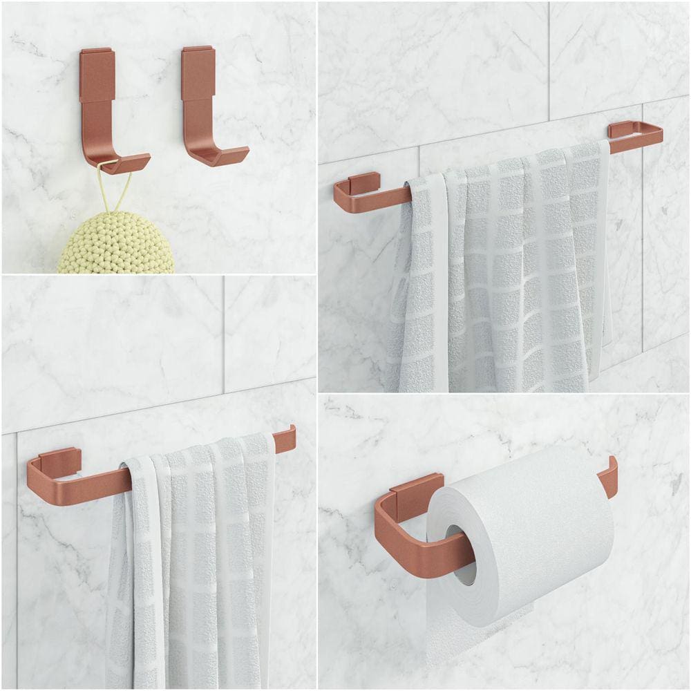 Kit De Acessórios de Banheiro 5 Peças Stander 2 Cabides Rose