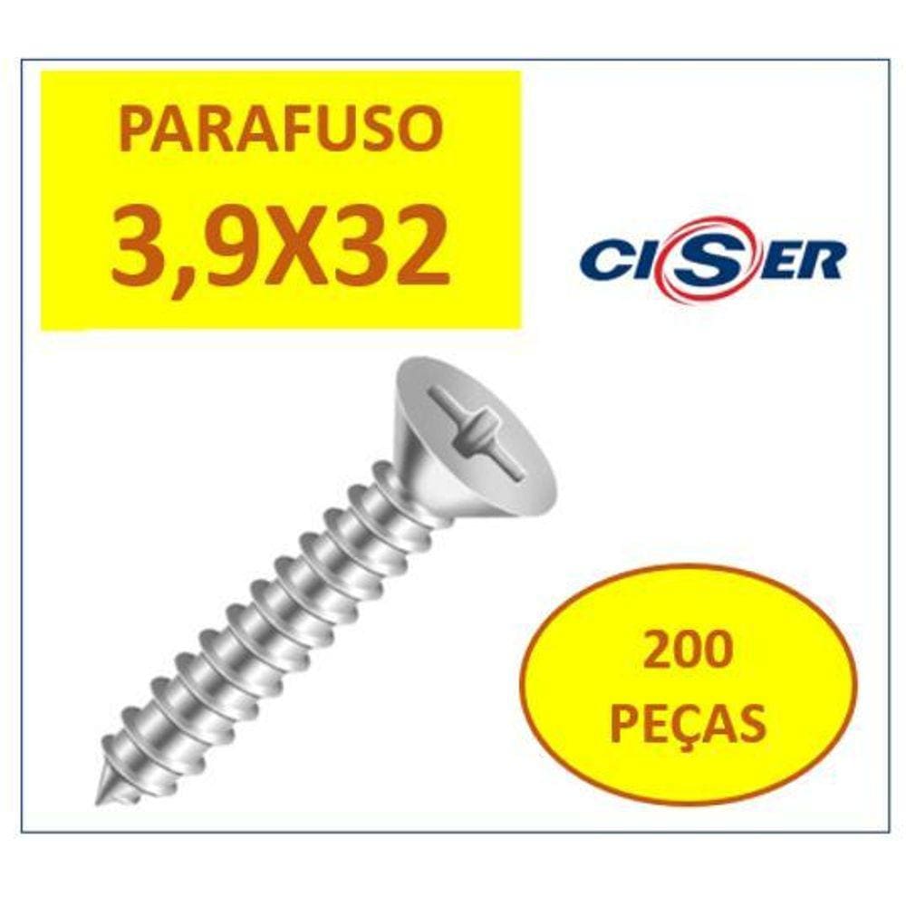 Auto Atarraxante Cabeça Chata Phillips 3,9 X 32 Inox 200 Pçs