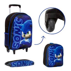 Kit Sonic Mochila Infantil Pequena Runner Filme De Costa