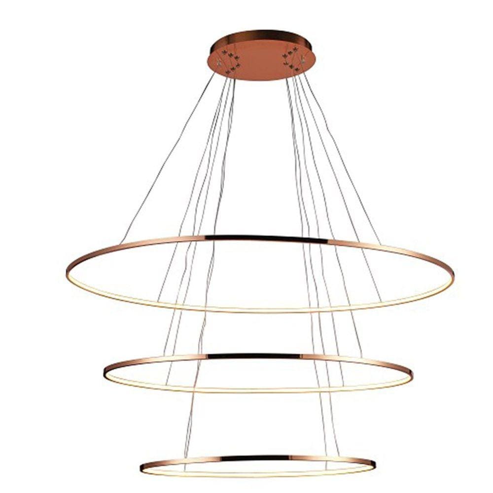 Pendente Birdie Oval 3x45w 3000k LED KW004EL Bella Iluminação Rosé Gold