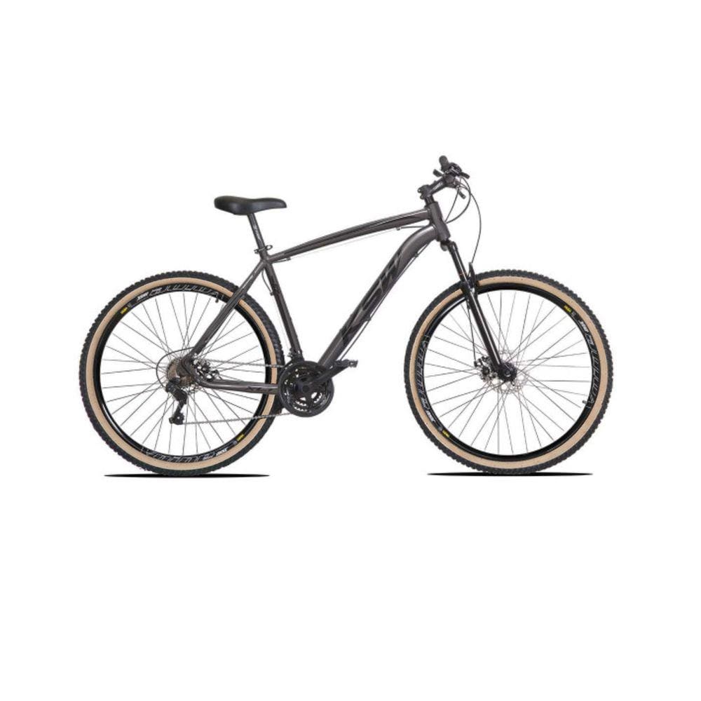 Bicicleta Aro 29 Ksw Xlt Alumínio 27v Freio a Disco Mecânico Garfo com Suspensão Pneu com Faixa Bege - Grafite
