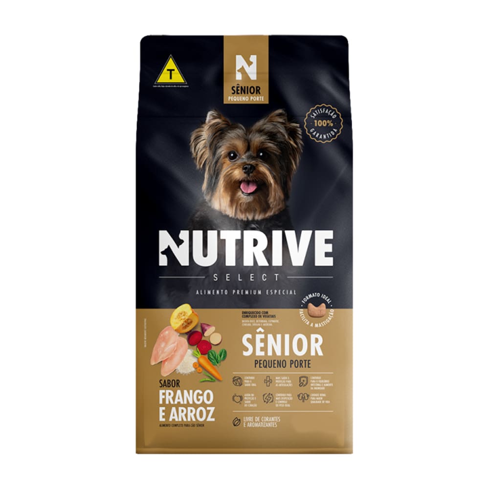 Ração Cães Nutrive Select Senior Pequeno porte Frango e Arroz 15kg