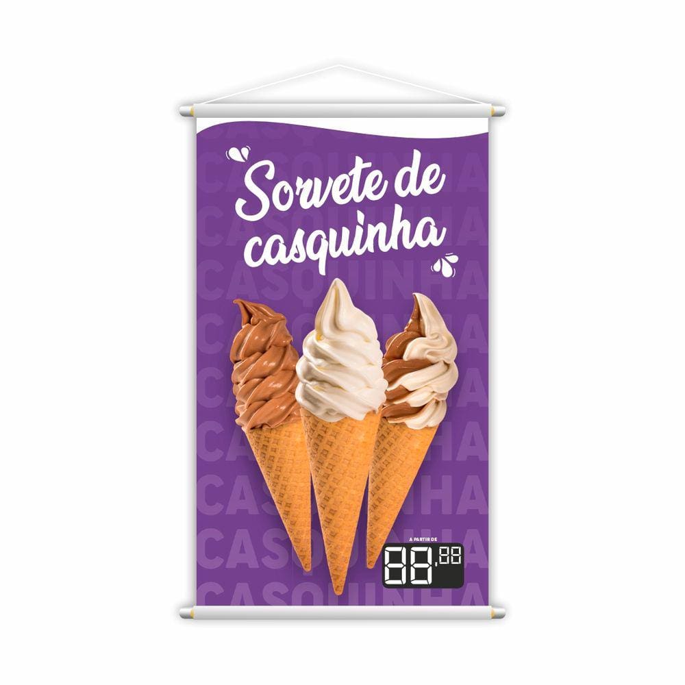 Banner Sorvete de Casquinha Sorveteria Preço Grande