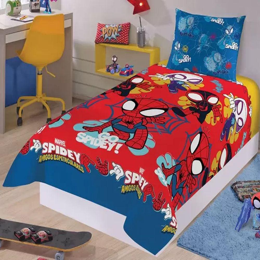 Jogo de Cama Infantil Spidey 3 Peças Lepper( 2 Lençois e 1 Fronha)