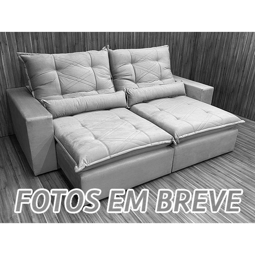 Sofá Retrátil Reclinável 2,00 m Cinza 330 Recife