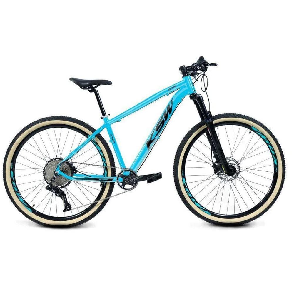 Bicicleta 29 Ksw Xlt 12v Freios Hidráulicos 1x12v Trava No Ombro Pneu Bege - Azul