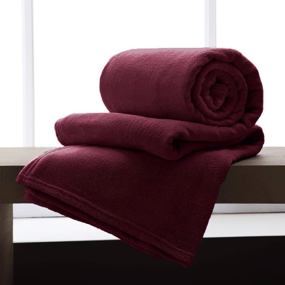 Manta De Microfibra Casal Andreza Vinho 1,80M X 2,20M