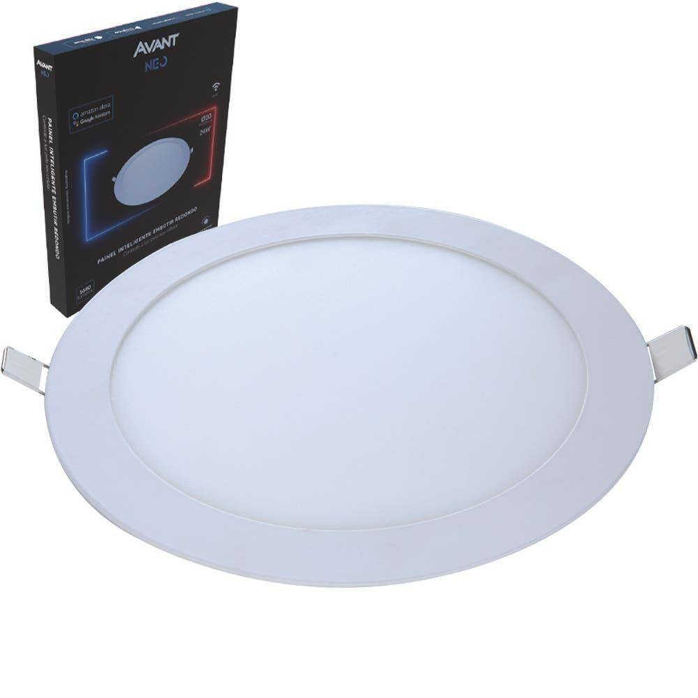 Painel LED NEO Plafon Embutir 24w Redondo 2700K A 6500K AVANT