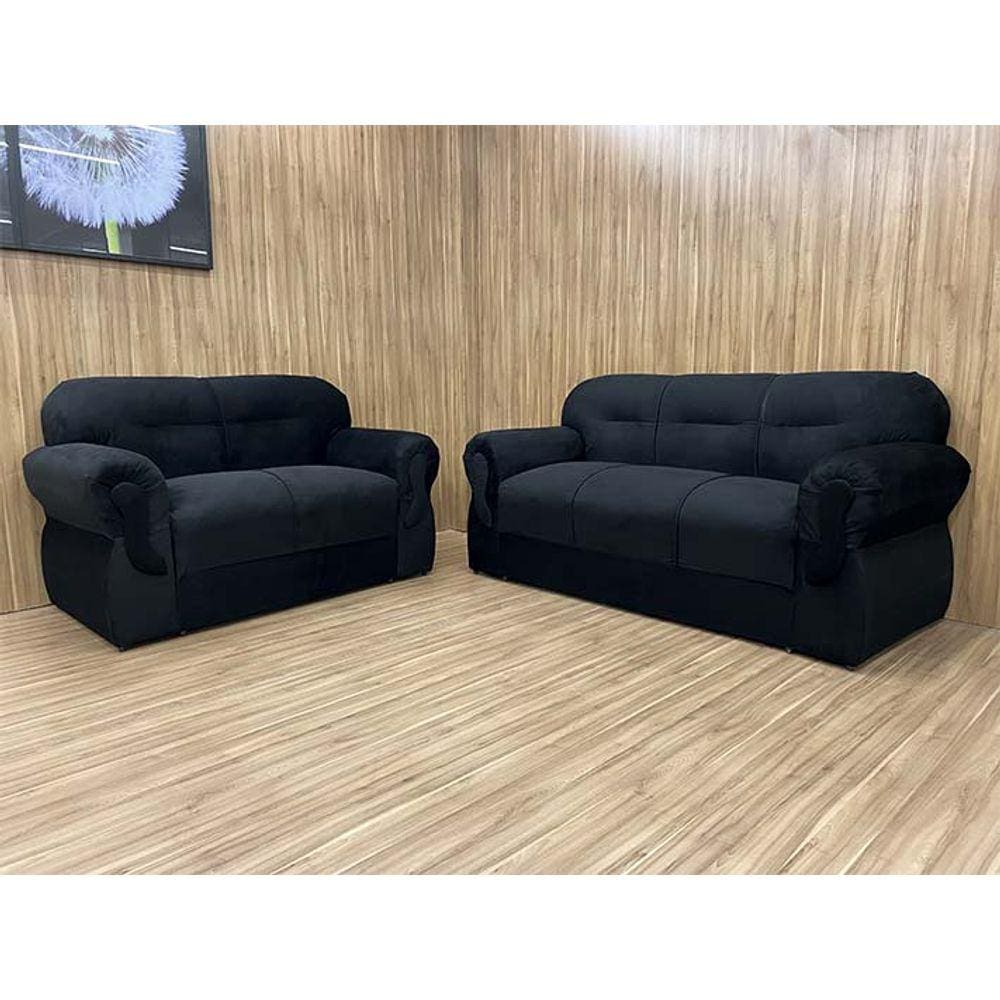 Sofá 2 e 3 Lugares Preto 601 Viena