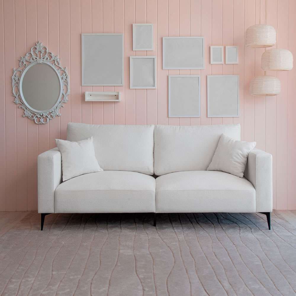 sofá na caixa ubbe bouclé branco 200 cm