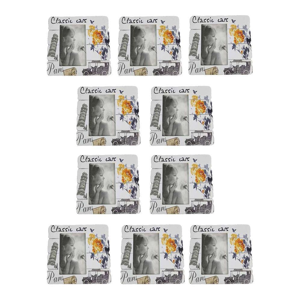 Porta Retrato 10x15 Moldura Paris Classico Kit 10 Unidades Flores Decoraçao Estante Prateleira
