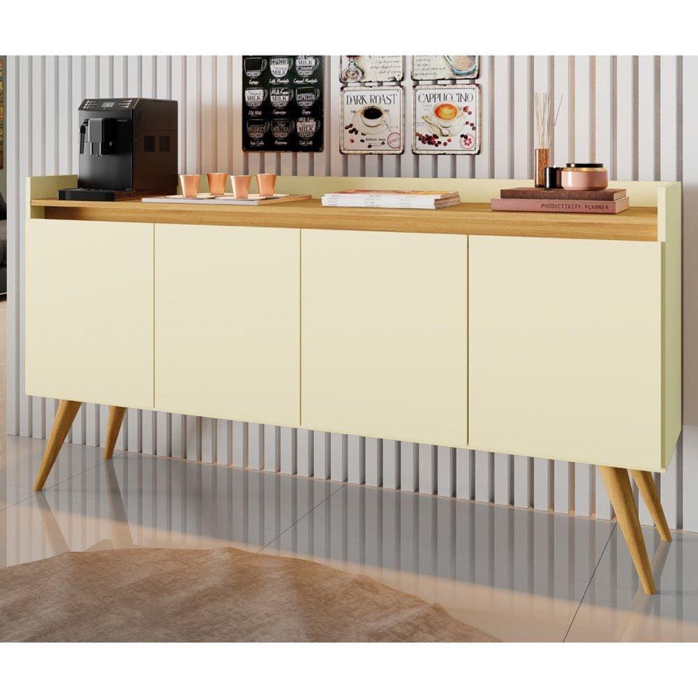 Buffet Aparador 4 Portas Gold Pérola/Mel